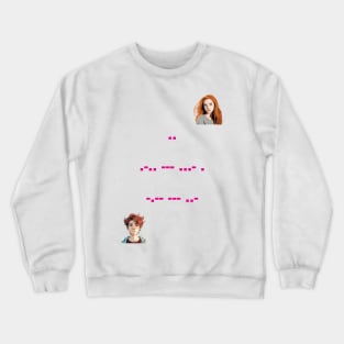 I Love You in Morse Code - Art with Girl and Boy Crewneck Sweatshirt